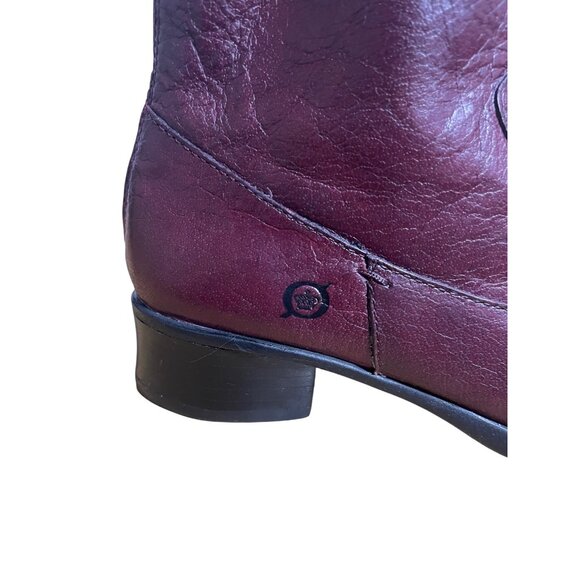 Born Red Leather Ankle Boots With Zip Closure Womens Size 7 US 38 EU - Picture 11 of 13